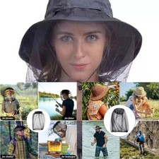 6PC Midge Mosquito Head Net Hat Insect Fly Mesh Face Protector Travel Camping