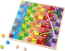 Tooky Wooden Snakes & Ladders/Ludo 2 In 1 Board Game **BRAND NEW**