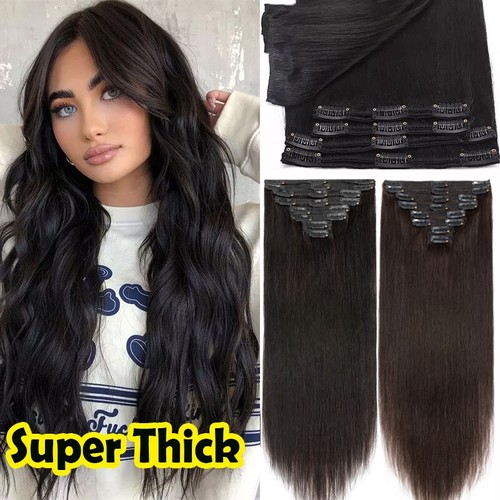 Thick double weft clip - double, real