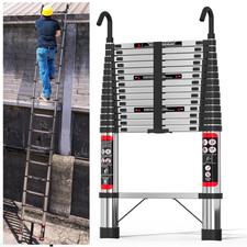 Telescopic ladder stainless - 5m,
