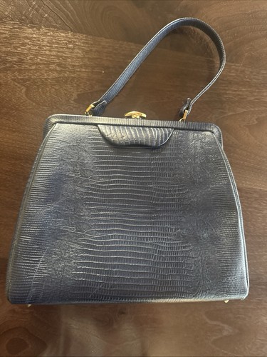 Vintage mid century navy - navy, blue