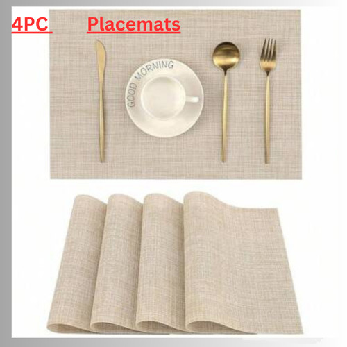 Beige placemats woven table - woven,