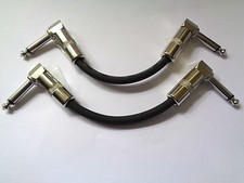  2 X 18cm HAND BUILT STUDIO QUALITY RIGHT ANGLE  PATCH LEADS FOR GUITAR