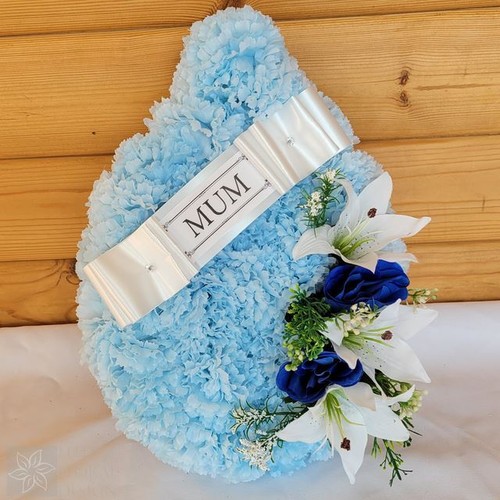 Tear drop funeral flowers - tear,