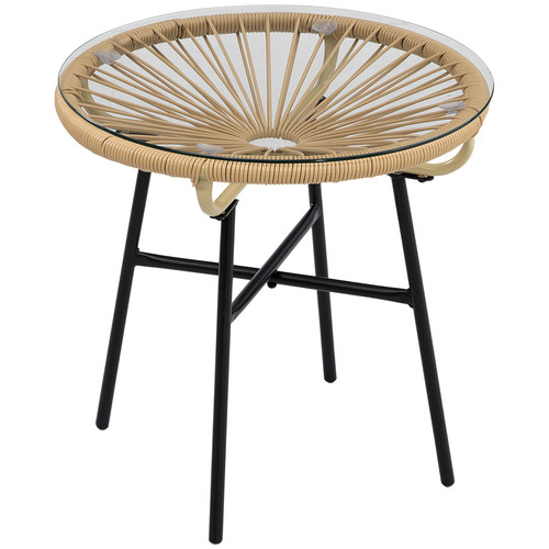 Rattan side table round - round, pe