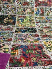 Indian Kantha Quilt Bedspread