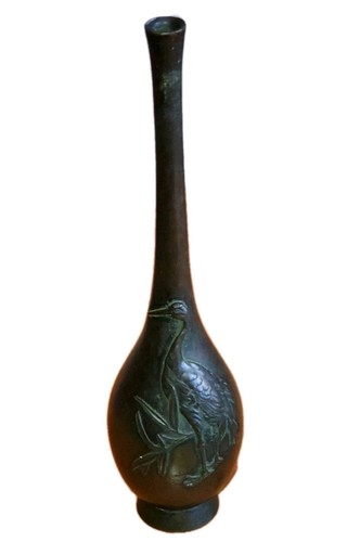 Antique japanese bronze vase - antique,
