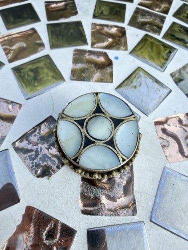 Vintage mother pearl brass - vintage, of