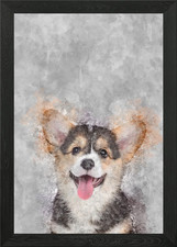 Corgi Puppy Framed Wall Art