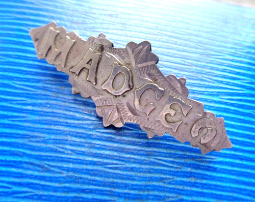Sterling silver name brooch - silver,