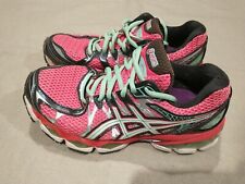 ASICS GEL NIMBUS 16 T485N Size 7 Womens Running GymTraining Shoes Pink Green