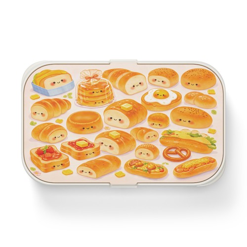 Kawaii bread bento box cute - kawaii, box,