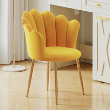 Velvet Armchair with Gold Legs