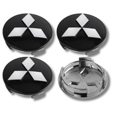 Mitsubishi Alloy Wheel Centre Cap Hub x4 Black Chrome 60mm Many Models L200