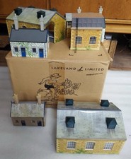 Box of Mixed Model Train Buildings Various Sizes - Good Condition See Photos