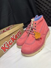 RARE VINTAGE KICKERS 1990’s SALMON PINK BABY BLUE STITCHING Retro NEW BOX 43 / 9