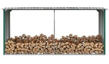 VidalXL Garden Log Storage Shed Galvanised Steel Sturdy Collection Only