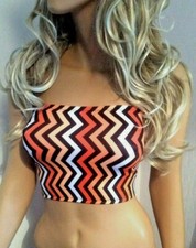 Orange Black Boob Tube Top