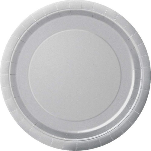 Silver party cake plates - plates, paper