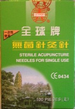 Copper Handle  Acupuncture Needles with indvidual guide tube non coated  100/Box