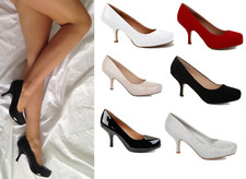 WOMENS LADIES STRAP MID HEEL