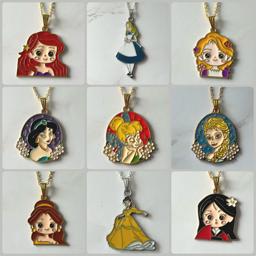 Enamel princess charm - princess,