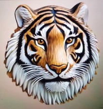 TIGER HEAD 2D rustic Vintage