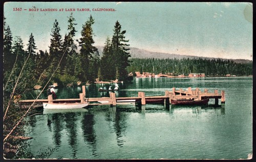 Vintage 1908 postcard boat - vintage,