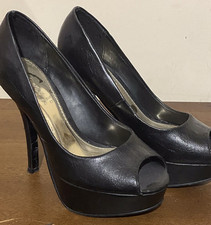 Ladies “Killer Heels” Black Stilleto Shoes With Platform Soles Size 4