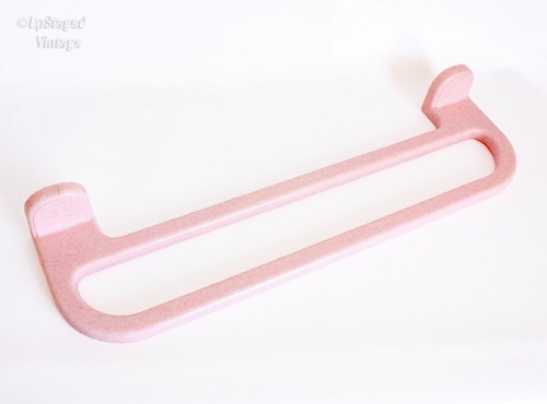 Pink plastic towel - towel, rail