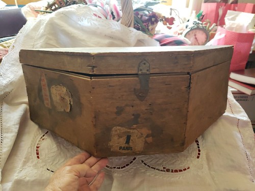 Antique wooden bicorn hat - antique,