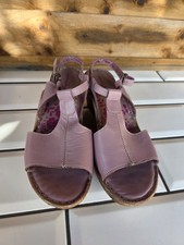 Moshulu Sandals Size 7 / EU 40 Peach Melba Wedge Shoes Dusky Pink Ankle Straps