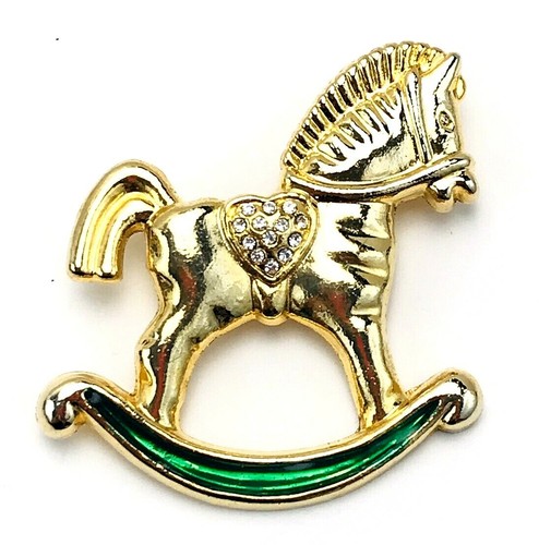 Gold tone green - tone, enamel
