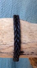 Classic Plaited Black Cotton Mens Thai Wristband Handcrafted Bracelet
