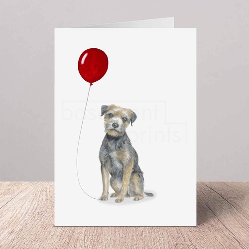 Border terrier greeting card - greeting, |
