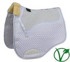 Rhinegold Non-Slip Gel Straighter Cut Saddle Pad    Shock Absorbing   Luxe Fur