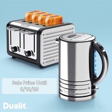 Dualit Architect Kettle & 4 Slot Toaster Matt Black Stainless Steel Premium Set