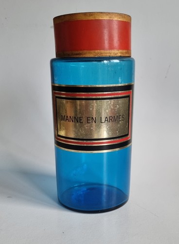 Vintage french blue glass - blue,