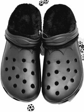 MENS WOMEN CLOGS FUR LINED SLIP ON COSY GARDEN HOUSE SLIPPERS MULES SANDALS SHOE