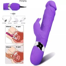 Realistic 9'' Big Rampant Rabbit Vibrator Rotating Big Luxury Sex Toy For Women
