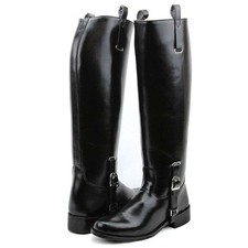 Black leather horse riding - black,