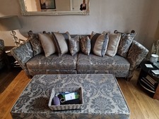 A pair of Ashley Manor 4 seater Grand Knole Split Sofas with footstall