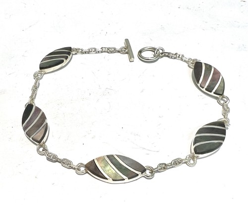 925 silver abalone inlay - silver,