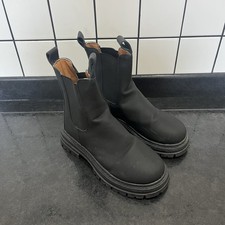 Women’s - Size 4 UK - Black Chelsea Boots Fashion Lightweight , goth / rave 