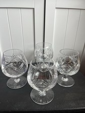 A Set Of Four Thomas WEBB Crystal- LONDON cut - Brandy Glasses BOLOONS
