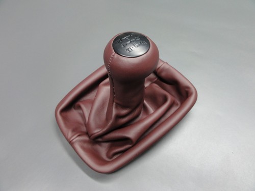 Burgundy leather gear - leather, knob
