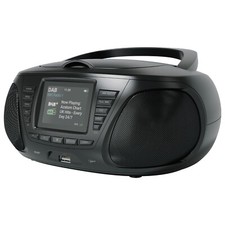 DAB+ FM Radio Boombox Speaker Clock CD Player Headphone - Azatom Z4 Black (R)