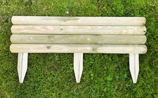 Horizontal Wooden Log Panel Garden Path Edge Border Board Lawn Edging 28cm high 