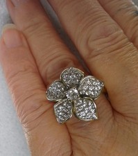 QVC gold Vermeil 925 silver large Flower head ring P1/2