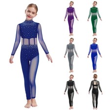 Girl's Ballet Dance Leotard Catsuit Gymnastics Full Body Jumpsuit Dancewear